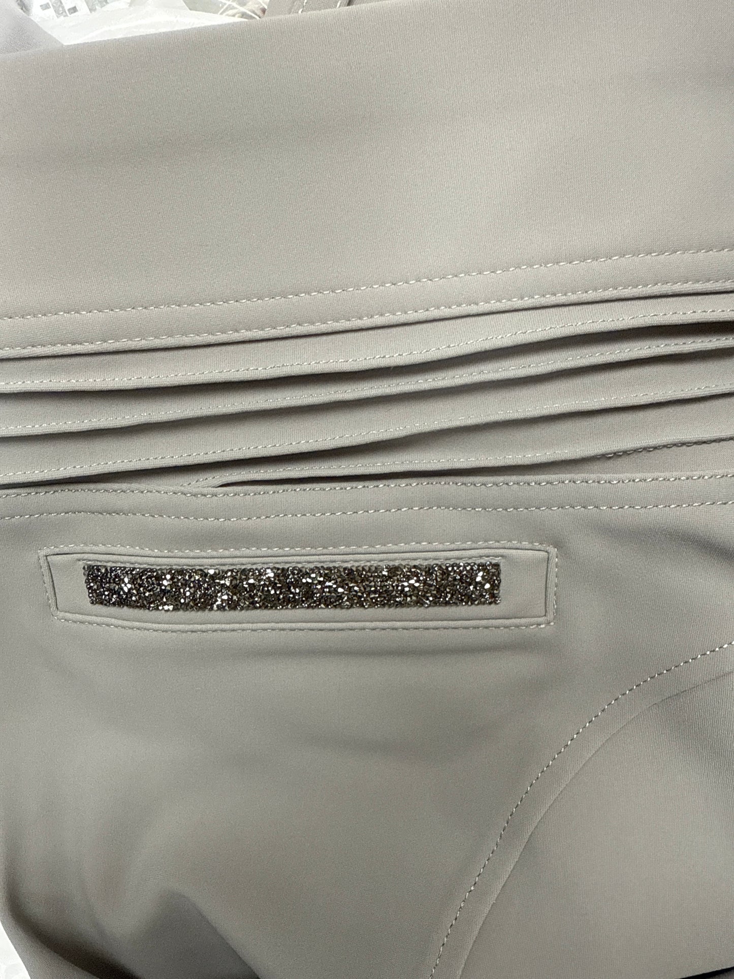 Samshield Ladies Clara Premium Swarovski Crystal Fabric HIGH Rise Breech Mineral Grey