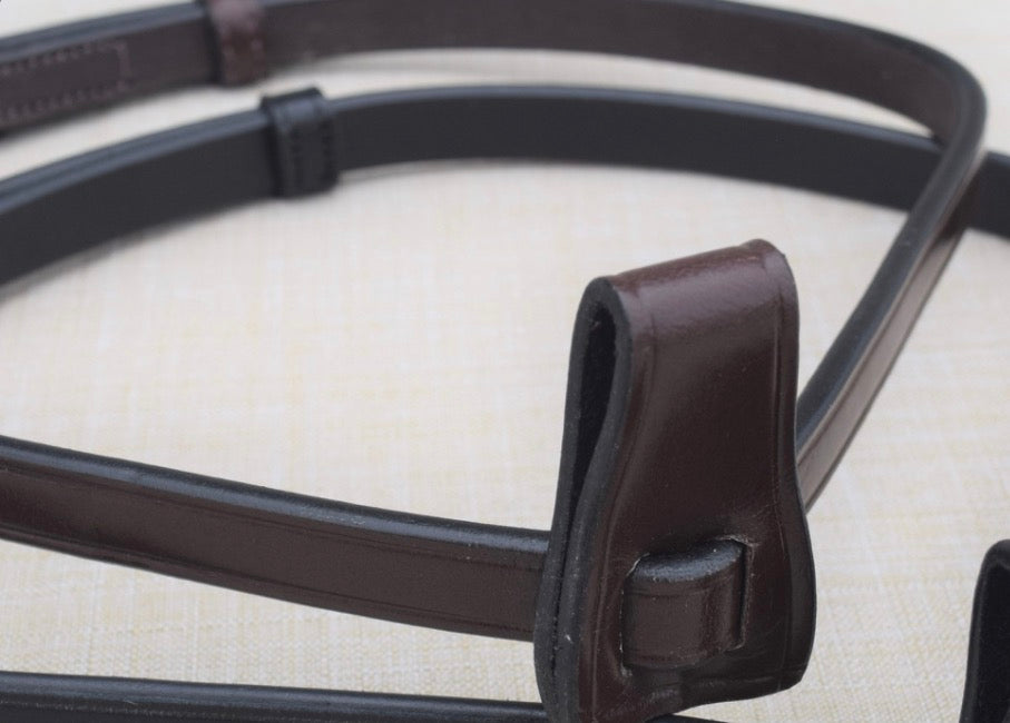 Flash Strap Drop Noseband Detachable Brown Leather 8126