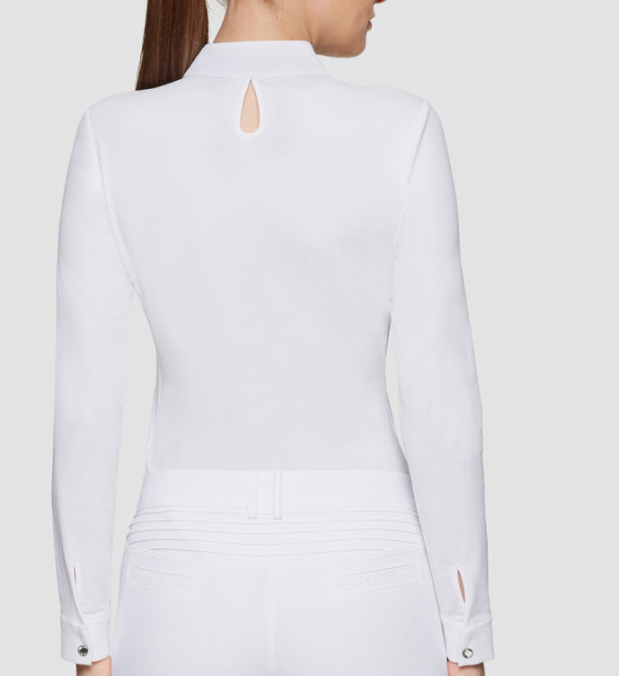 Samshield Ladies Show Shirt Long Sleeve Aloise White - Rose Gold Swarovski Crystal