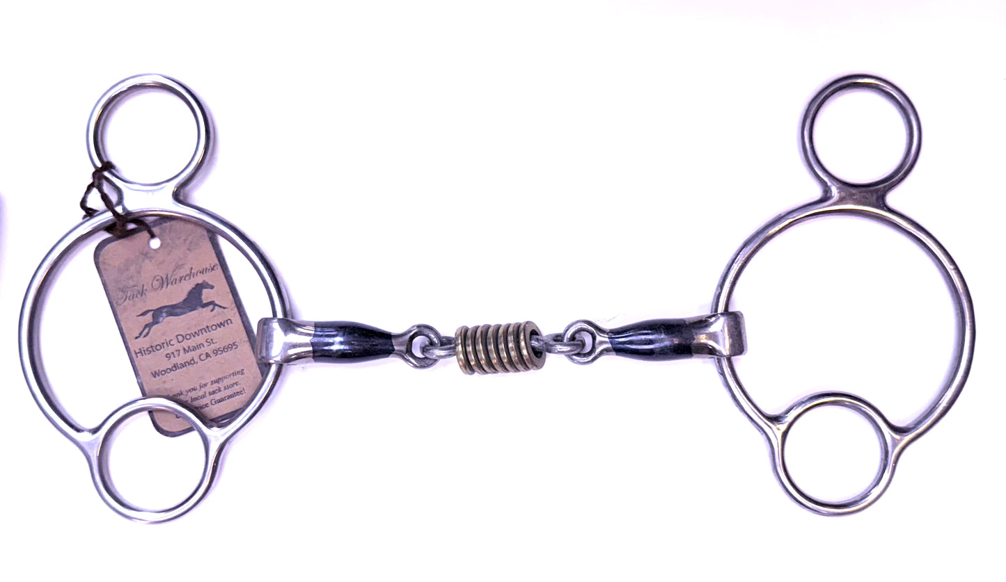 Bit Gag 1 1/2 Ring Colin Miles Blue with Brass Rollers