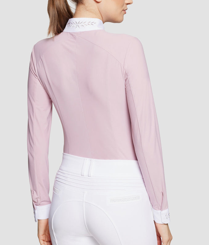 Samshield Ladies Show Shirt Long Sleeve Aline Crystal Feather Pink