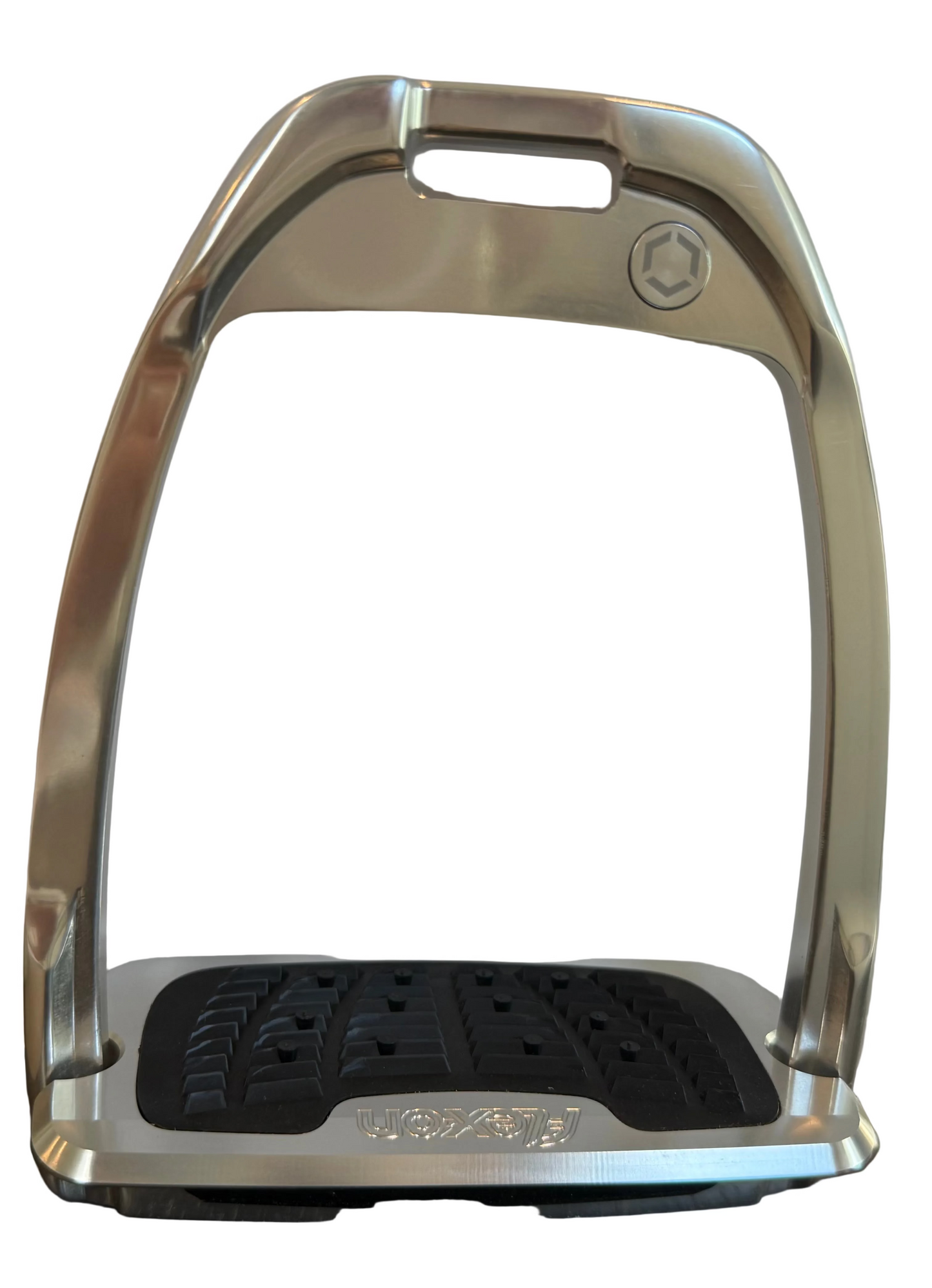 Flexon Stirrups - Chrome and Shock Absorbers - Incline Plain Foot - Hunter H Style Iron Stirrup