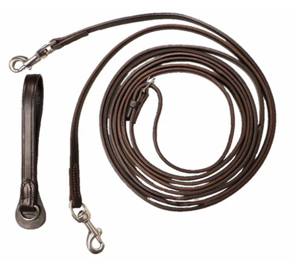 Leather Draw Reins Brown 7’ - Brown Leather Made in USA 8006