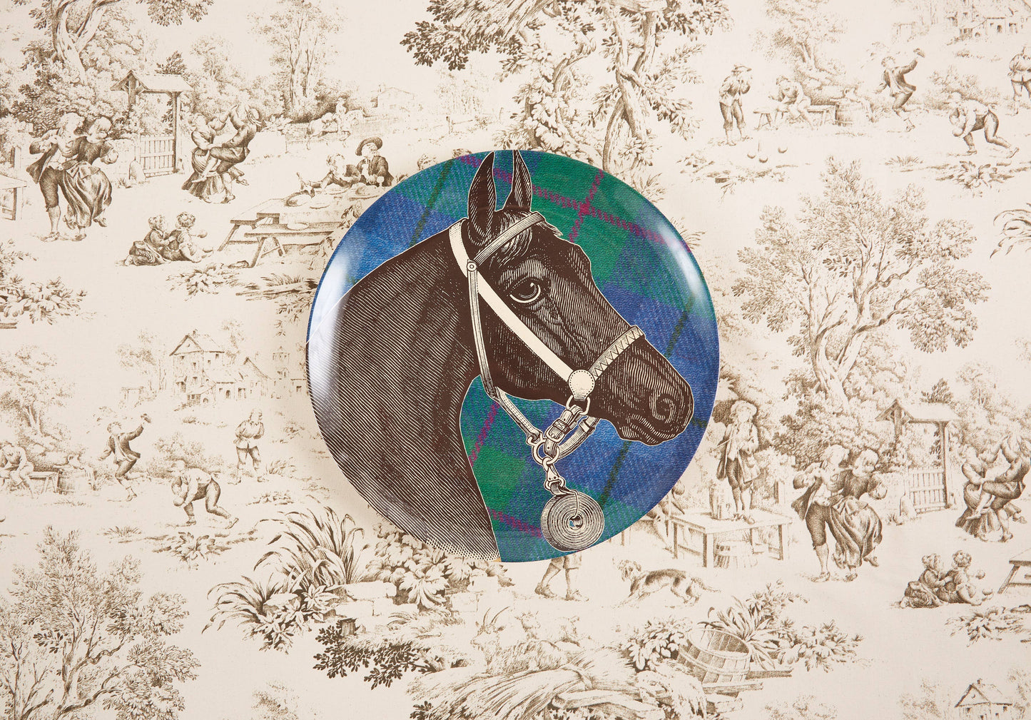 EQUUS TWEED ROUND TRAY