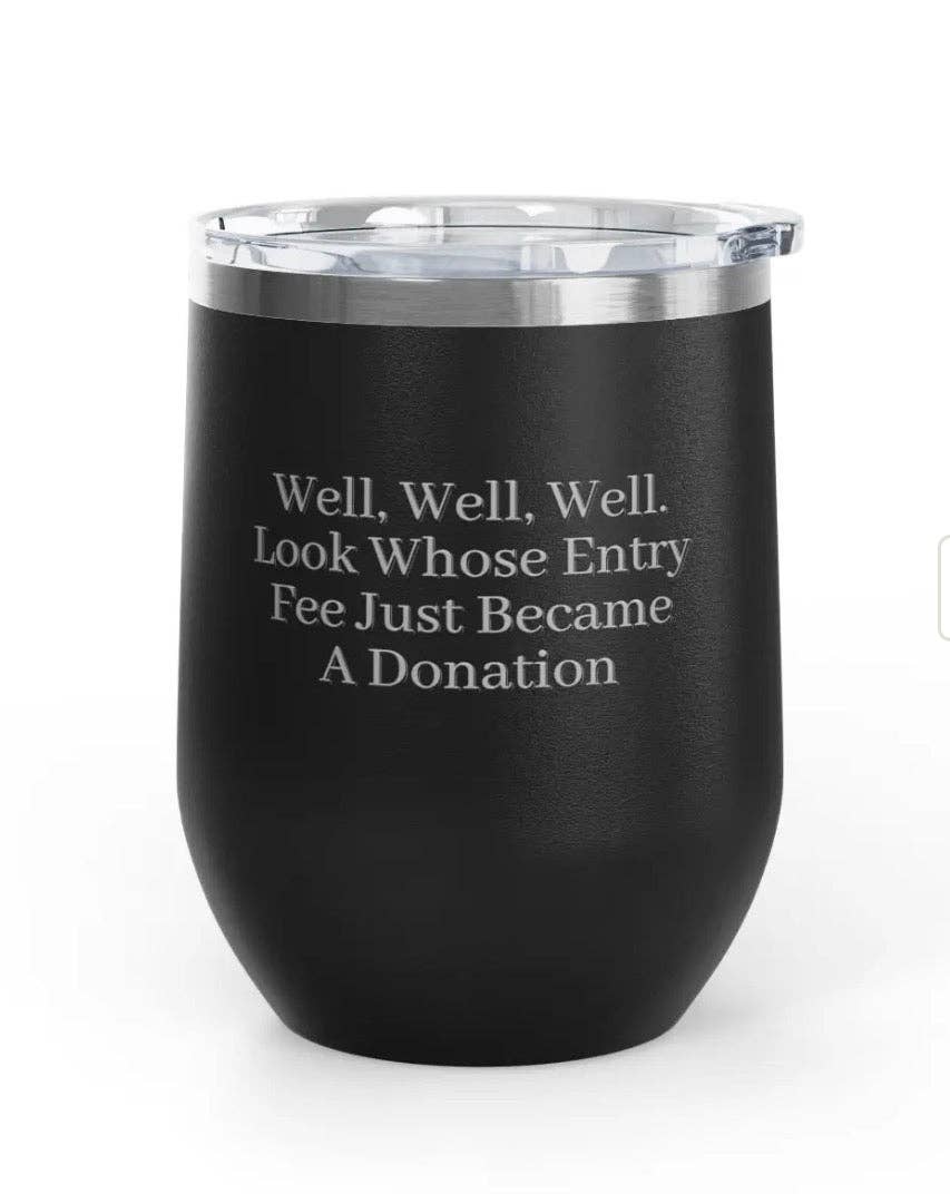Wine Tumblers - 12 oz. - Entry Fee - Engraved: Navy