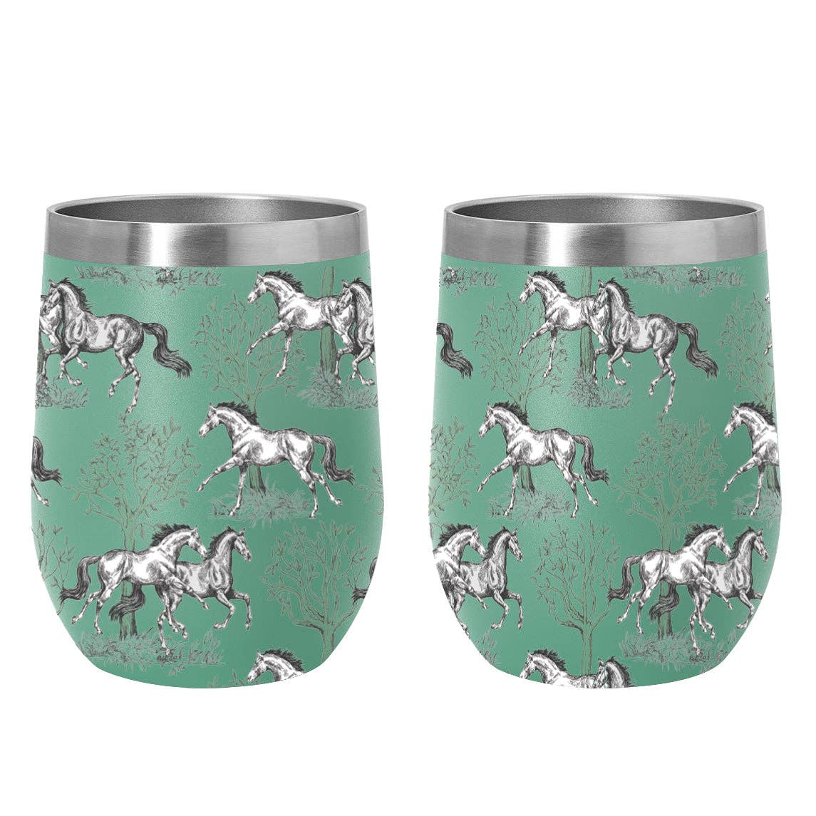 AWST Int'l 12 oz Stainless Steel Wine Tumbler-Lila Toile: Blue / STD