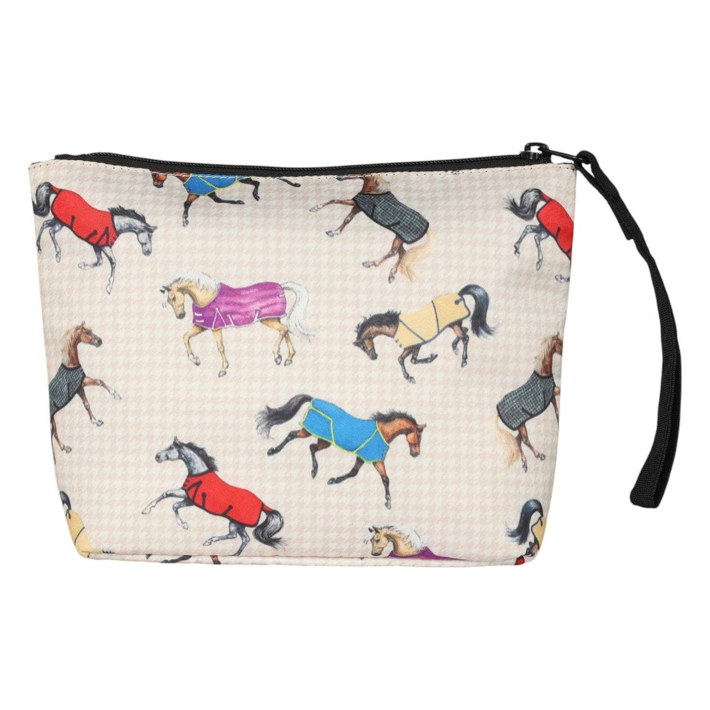 AWST Int'l Lila Horses in Blankets Accessory Bag: Beige / STD