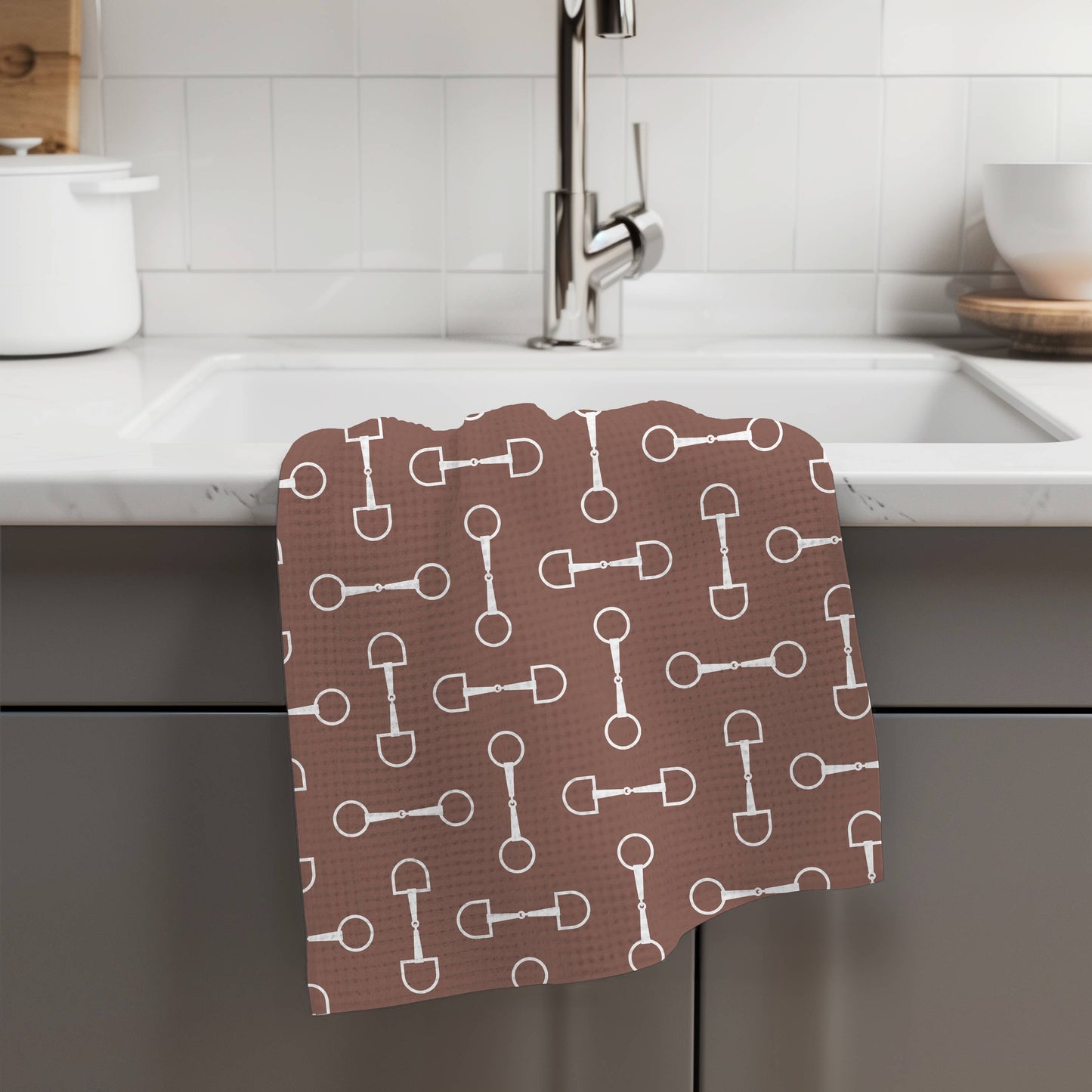Horse Pony Equestrian Tack Kitchen Towel Waffle Gifts Farm: Transparent Cellophane Sleeve