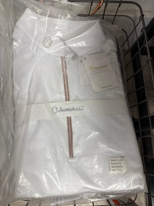 Samshield Ladies Show Shirt Long Sleeve Aloise White - Rose Gold Swarovski Crystal