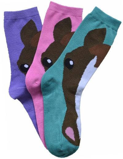 AWST Int'l Ladies' Horse Face Crew Socks