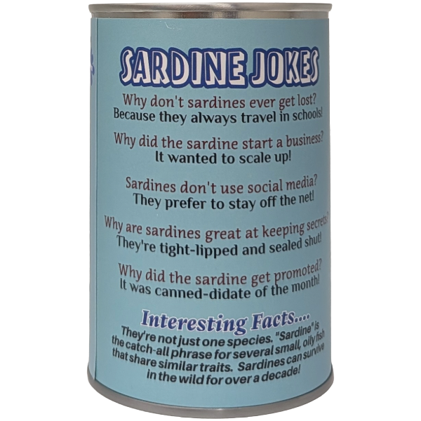 Can O' Sardines | Fish Stuffed Animal Plush w/Funny Jokes: Regular Lid