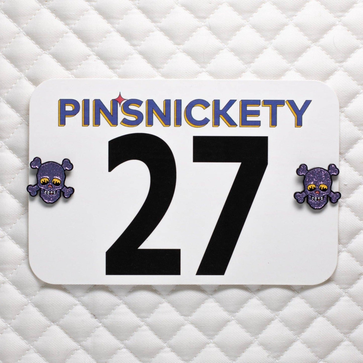 Skull English Saddle Pad Pins: Purple