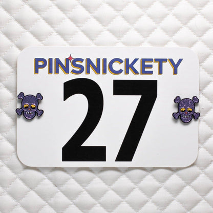 Skull English Saddle Pad Pins: Purple