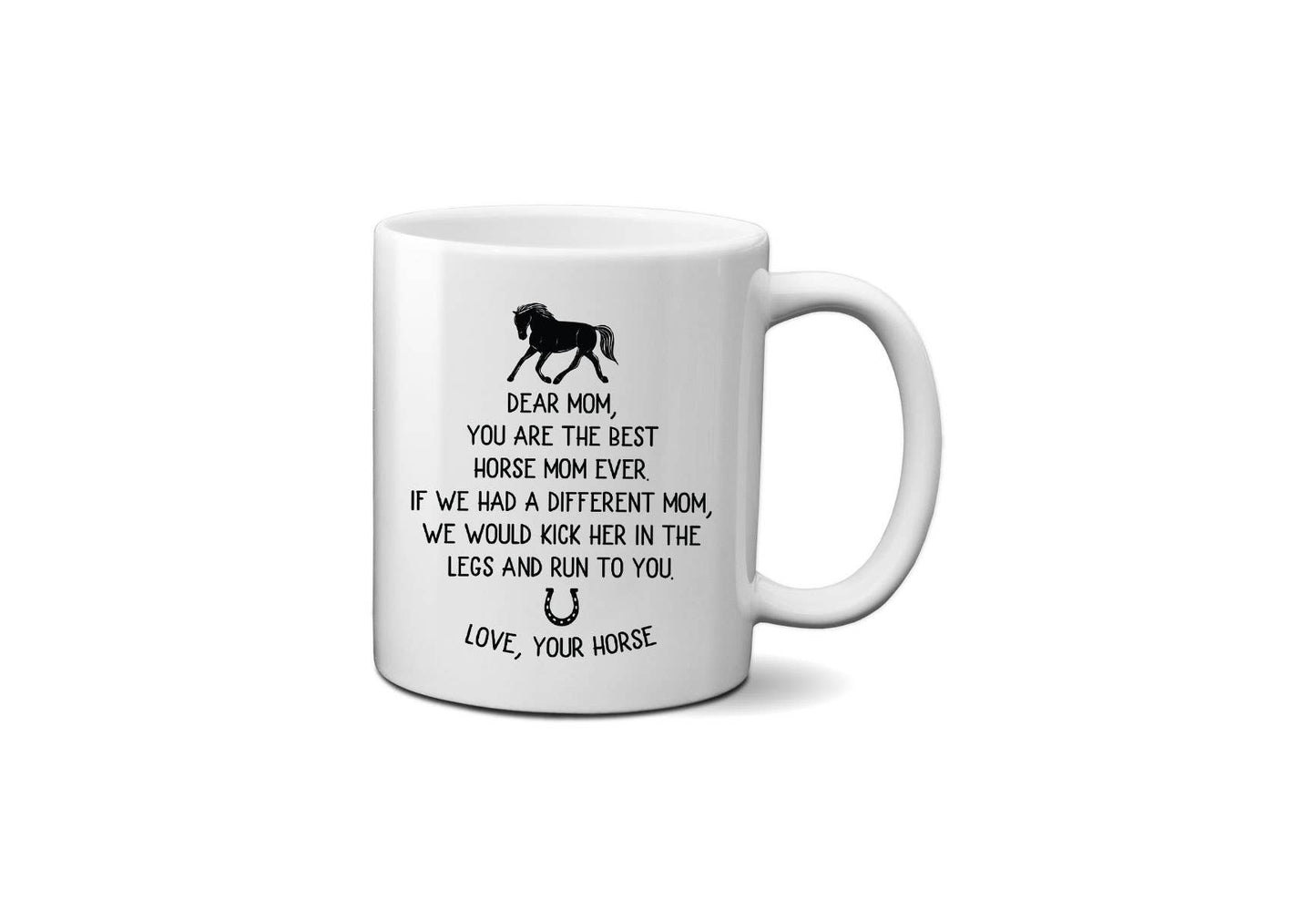 Horse Mom Coffee Mug, Funny Equestrian Gift, Equine Decor: 15oz