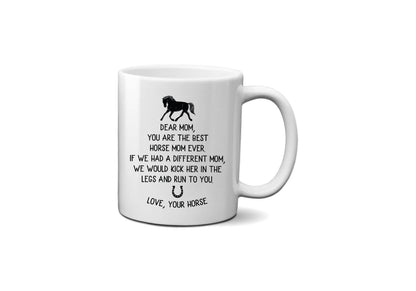 Horse Mom Coffee Mug, Funny Equestrian Gift, Equine Decor: 15oz