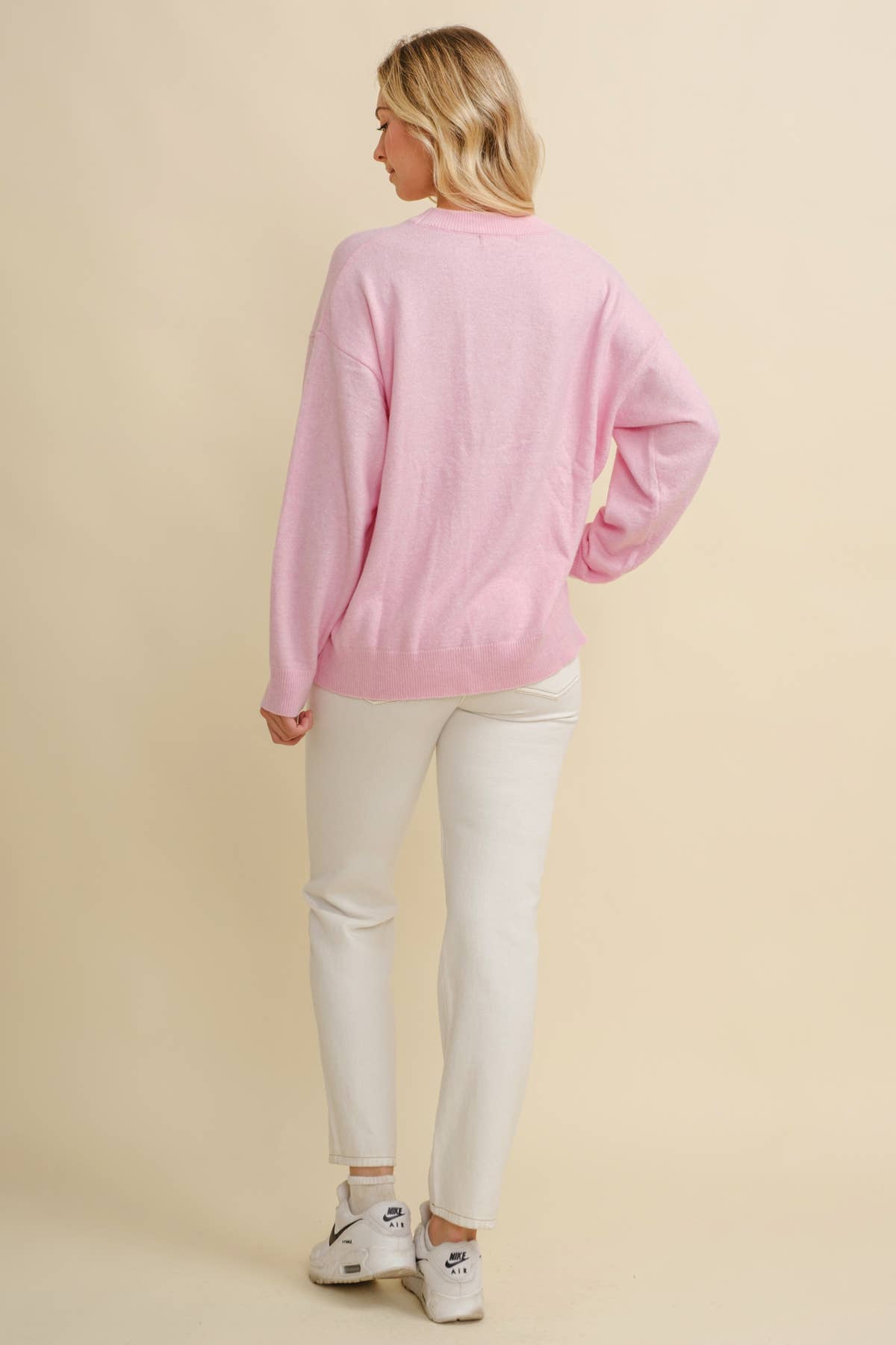 CSW13668 - HORSE SHOE PULLOVER SWEATER: Beige / L