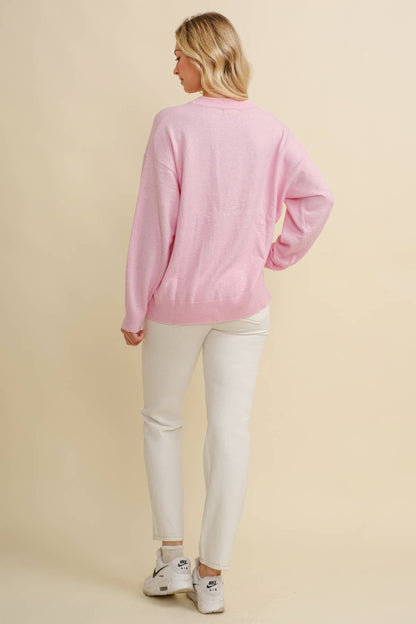 CSW13668 - HORSE SHOE PULLOVER SWEATER: Beige / L