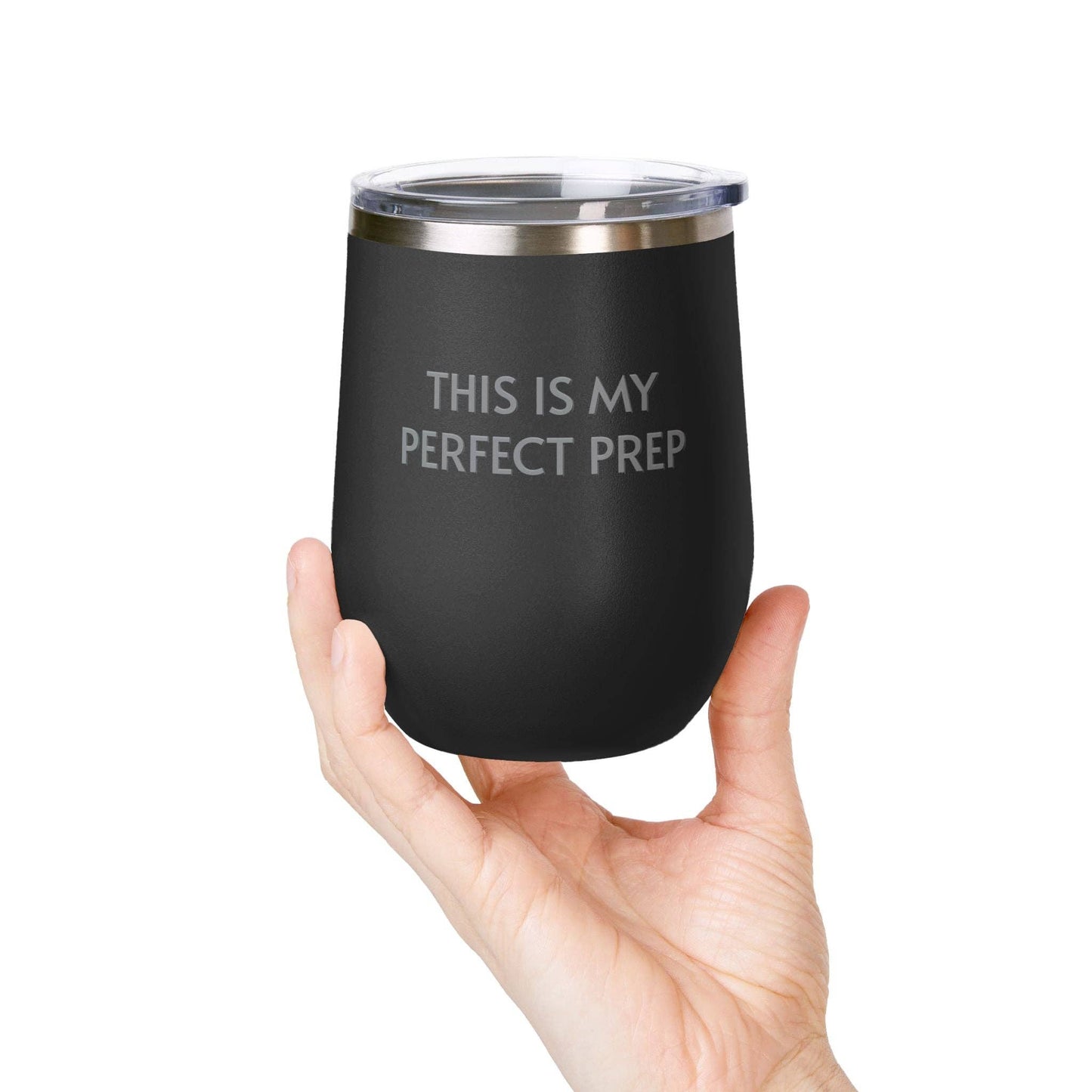 Wine Tumbler, 12oz - Perfect Prep: Black / 12oz