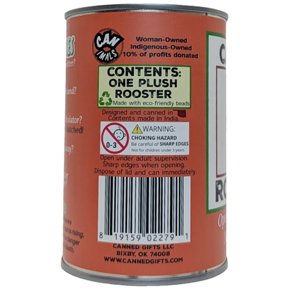 Canned Rooster | Farm Animal Plush w/Jokes | Unique Gift: Regular Lid
