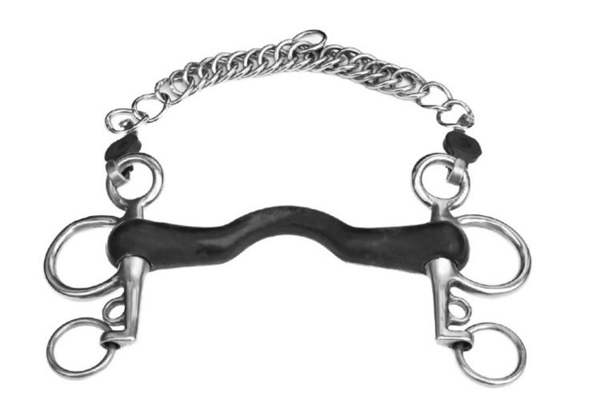 Bit Pelham Low Port Rubber Wrapped 0173