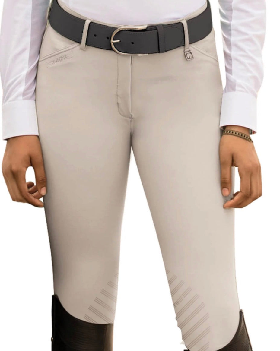 CLOSEOUT NWT Romfh Sarafina Knee Patch Breeches Silicone Mid Rise White Sand Beige