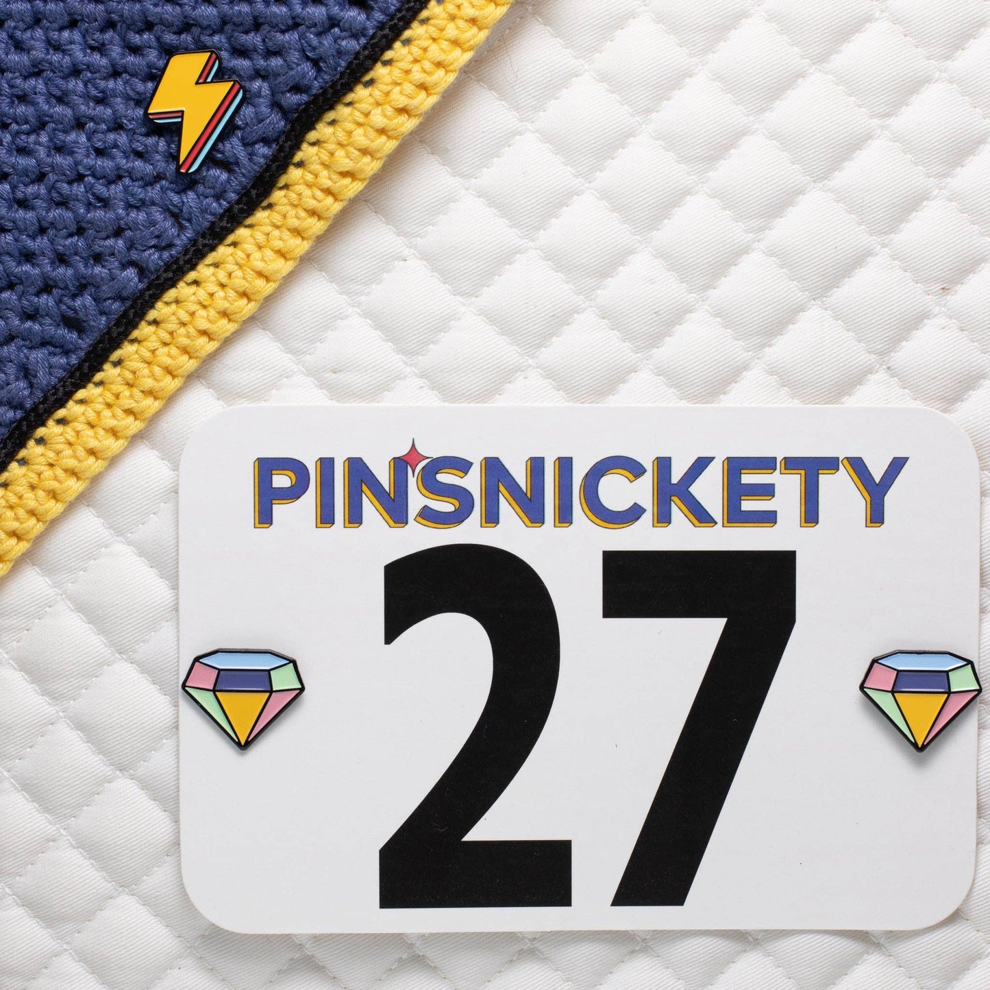 Lightning Bolt Saddle Pad Pins: Electric Yellow