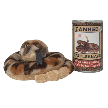 Ziggy the Canned Rattlesnake Stuffed Plush w/Funny Jokes: Regular Lid