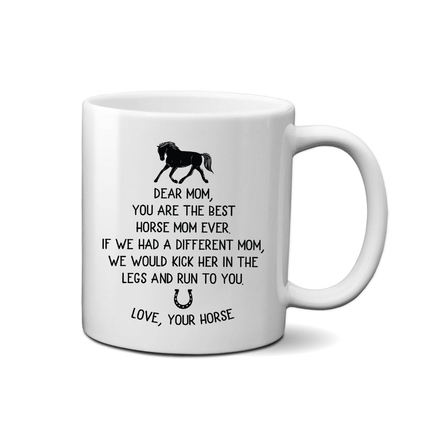 Horse Mom Coffee Mug, Funny Equestrian Gift, Equine Decor: 15oz