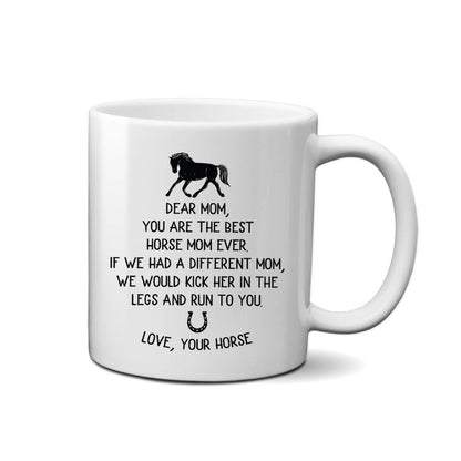 Horse Mom Coffee Mug, Funny Equestrian Gift, Equine Decor: 15oz