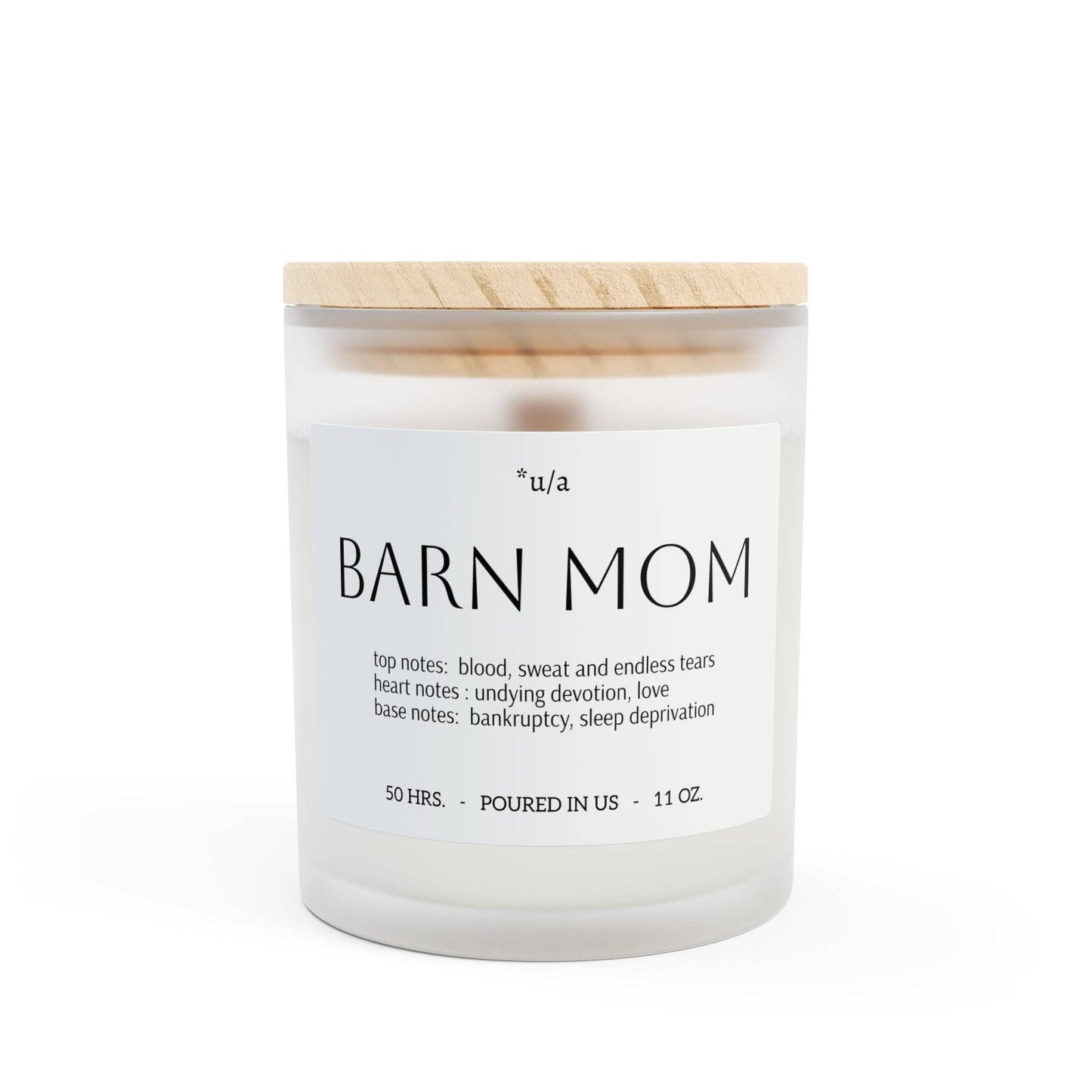 Frosted Glass Candle, 11oz - Barn Mom: Vanilla / 11oz
