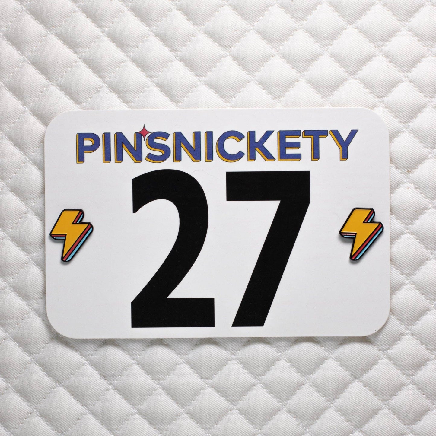 Lightning Bolt Saddle Pad Pins: Electric Yellow