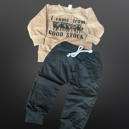 Good Stock Western Baby T-Shirt/Pants Set: 9-12 mo (80cm)