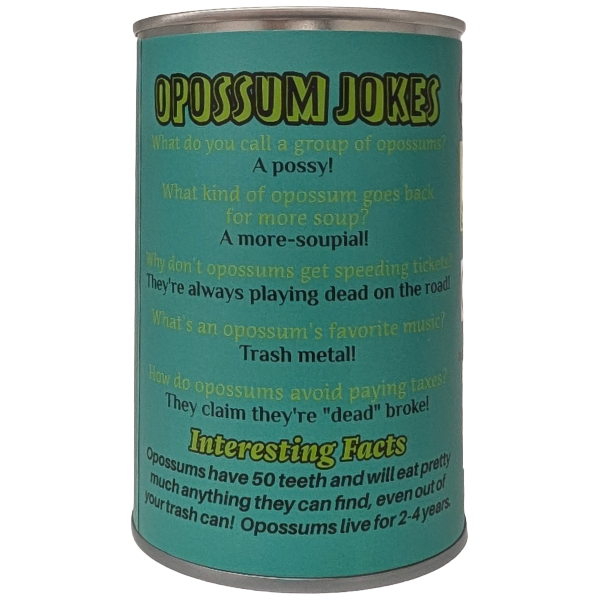 Oliver the Canned Opossum | Stuffed Animal Plush w/Jokes: Regular Lid
