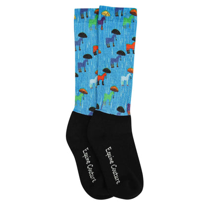 Equine Couture Children'S OTC Boot Socks- Rainy Day Ponies: STD