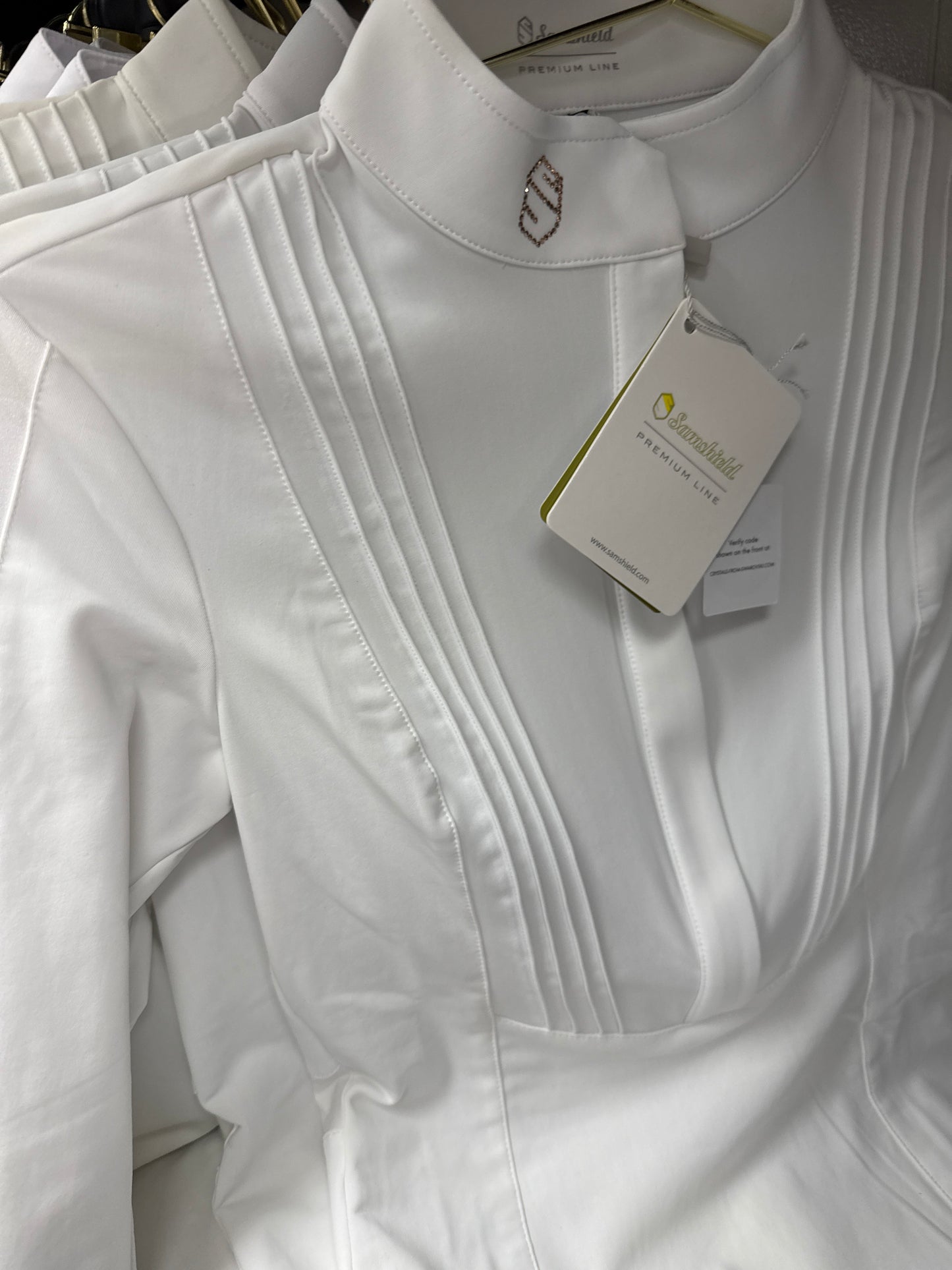 Samshield Ladies Show Shirt Hunter Friendly White Front - Long Sleeve - Georgoria Sophia Gregoria Sixtine - Black, White, Burgandy, Pistaccio , Agave, Kaki