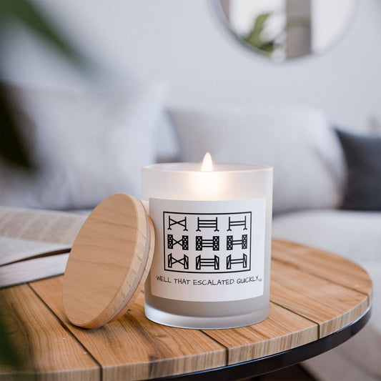 Frosted Glass Candle, 11oz - Escalated Quickly: Mango Coconut / 11oz
