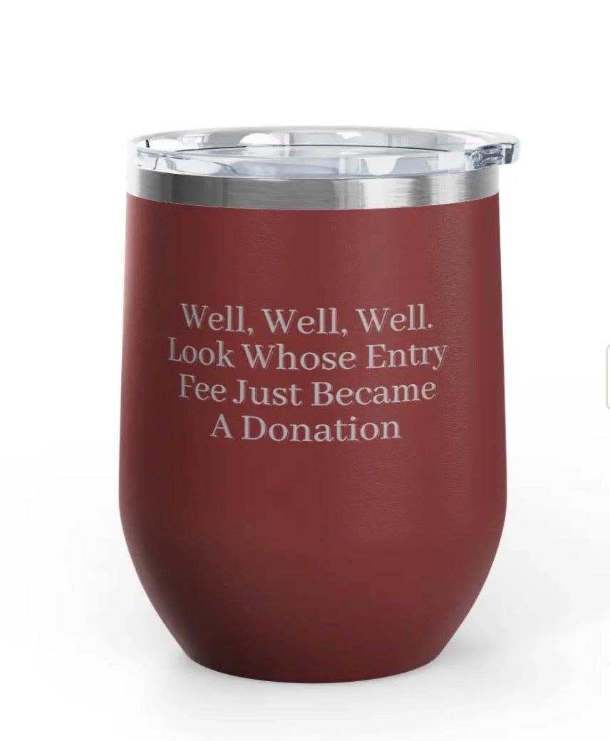Wine Tumblers - 12 oz. - Entry Fee - Engraved: Navy