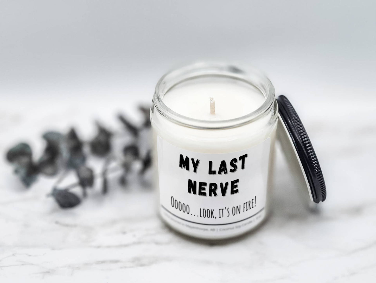 My Last Nerve - Funny, Rude, Sweary Candle, Naughty Wickers: Fresh Linen