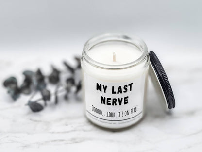 My Last Nerve - Funny, Rude, Sweary Candle, Naughty Wickers: Fresh Linen