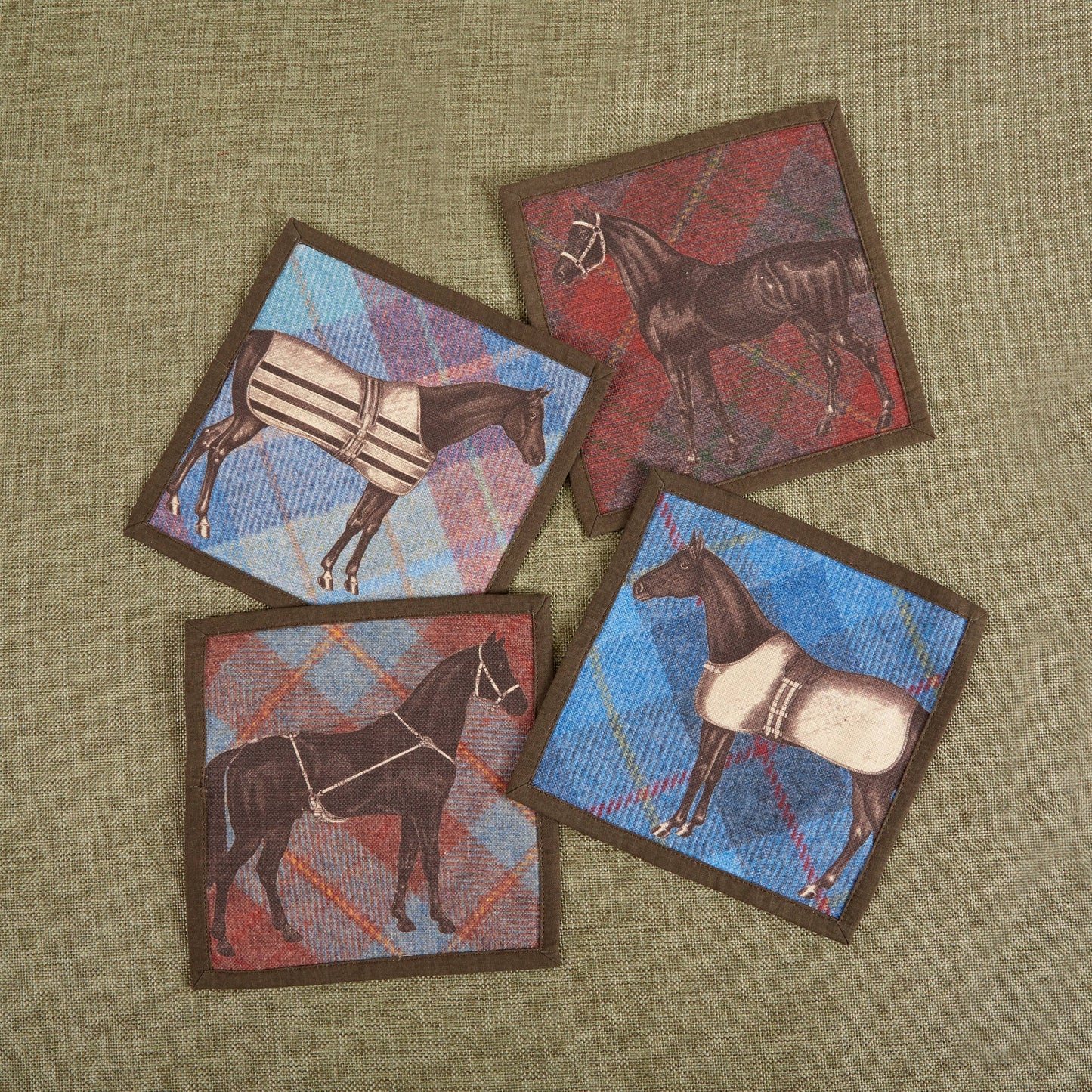 Equus Tweed Cotton Cocktail Napkins Set Of 4