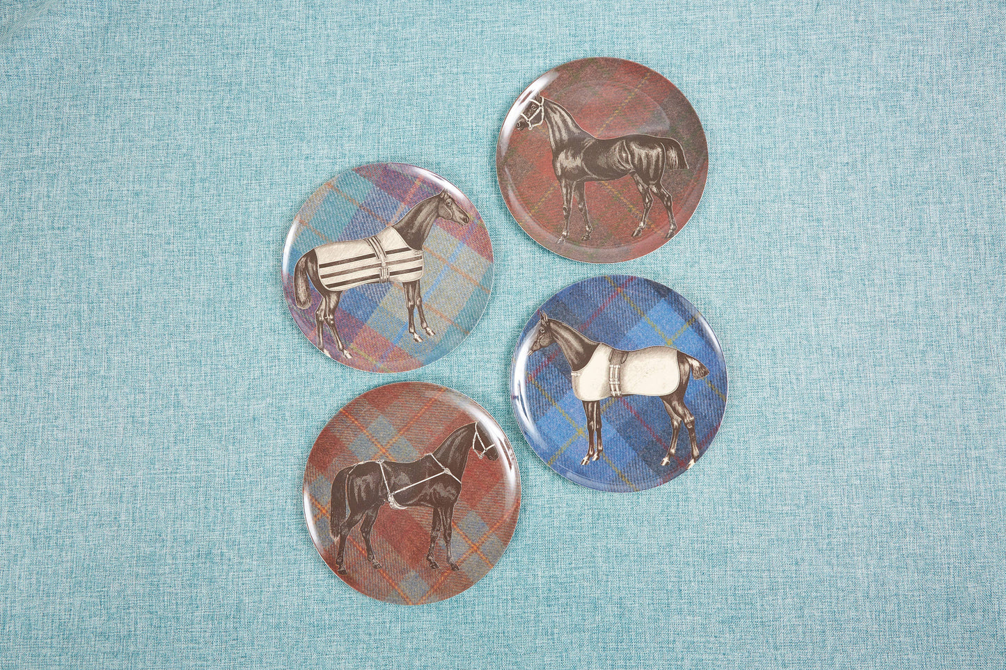 EQUUS TWEED SIDE PLATES SET/4