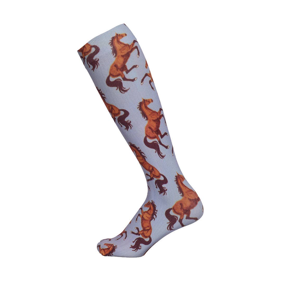 AWST Int'l Lila Bay Horses Socks: Purple
