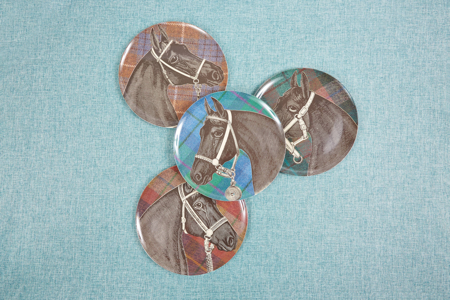 EQUUS TWEED DINNER PLATES SET/4