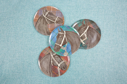 EQUUS TWEED DINNER PLATES SET/4
