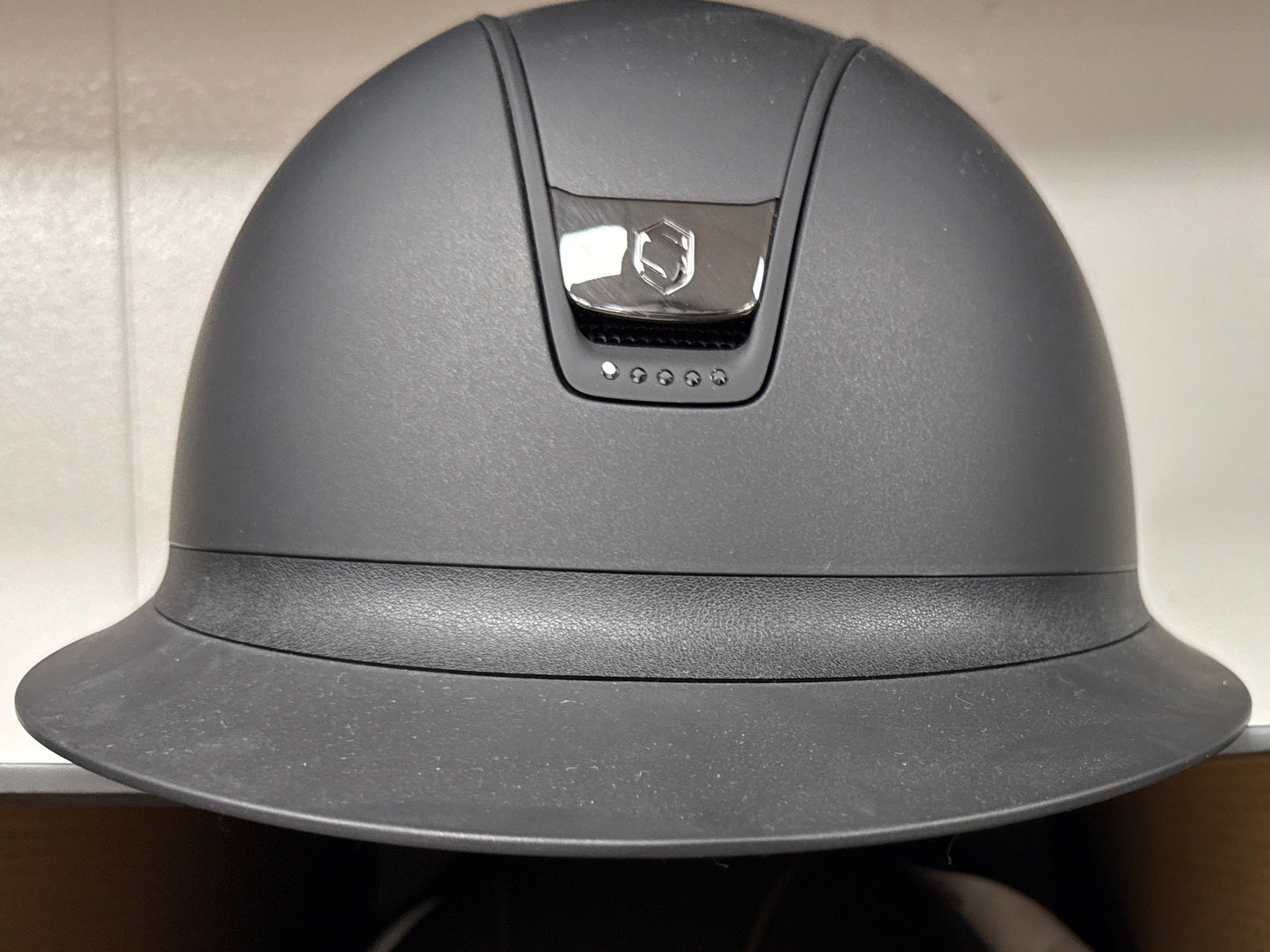Helmet Miss V2 Matt - Matt -Matt Rails - Black Chrome Blazon - 5 Crystal Jet Swarovski - Darkline - Samshield Fast Custom #2 2.0- MSBM5