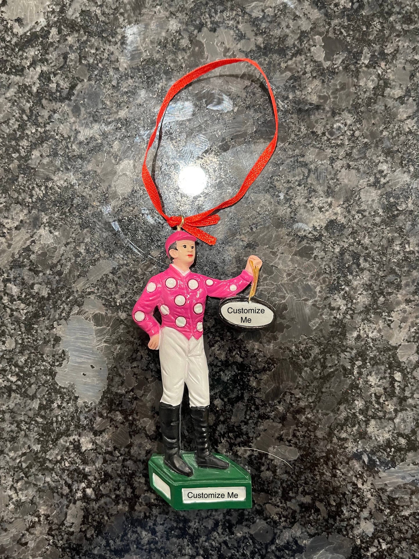 Standing Jockey Horse Racing Ornament