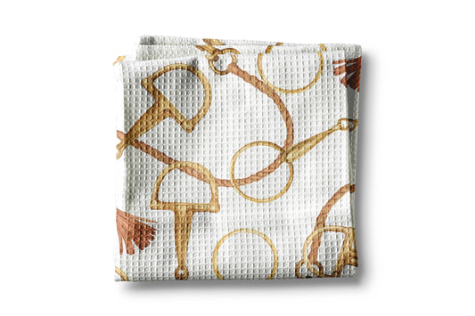 Horse Pony Equestrian Tack Kitchen Towel Waffle Gifts Farm