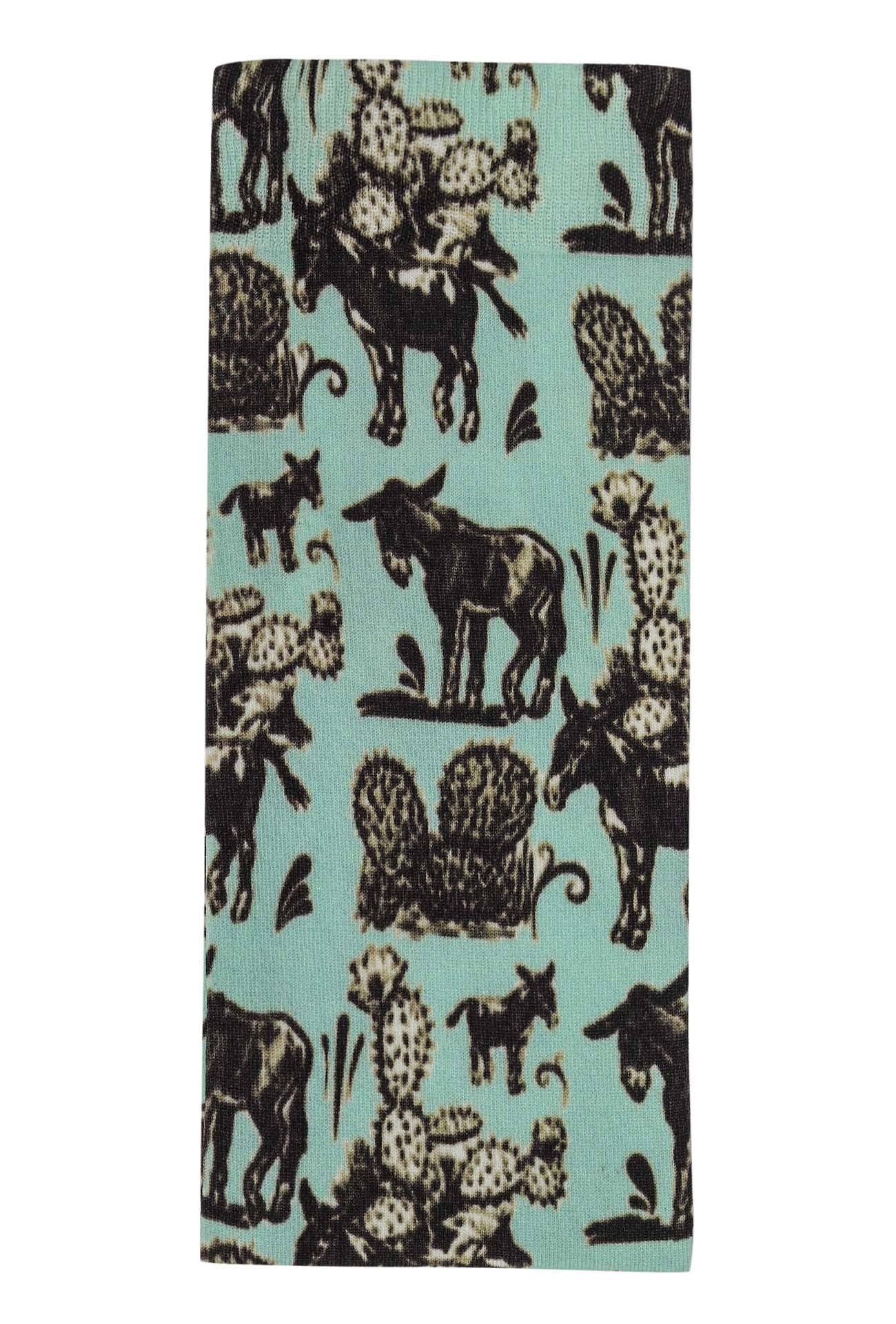 AWST Int'l Cactus Donkeys Socks: Light Green / STD