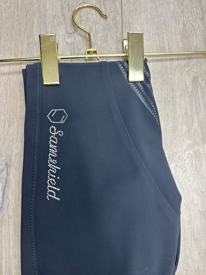 Samshield Ladies Adele Mid Rise Black Sand Agave Petrol Blue Metal Dot Logo l Detail Breech