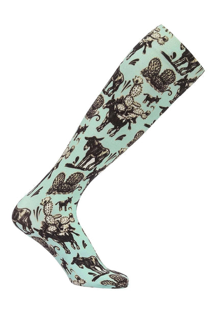 AWST Int'l Cactus Donkeys Socks: Light Green / STD